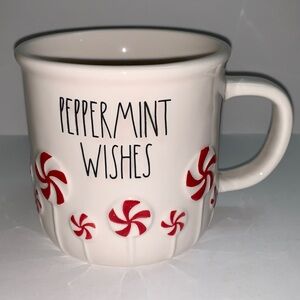 Rae Dunn Peppermint Wishes Mug